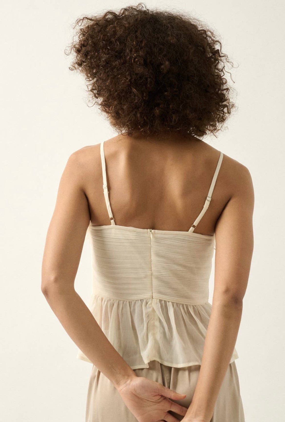 Ruffled Chiffon Peplum