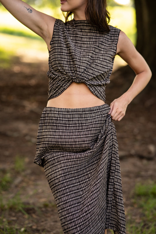 Plaid Crinkle Set - Top
