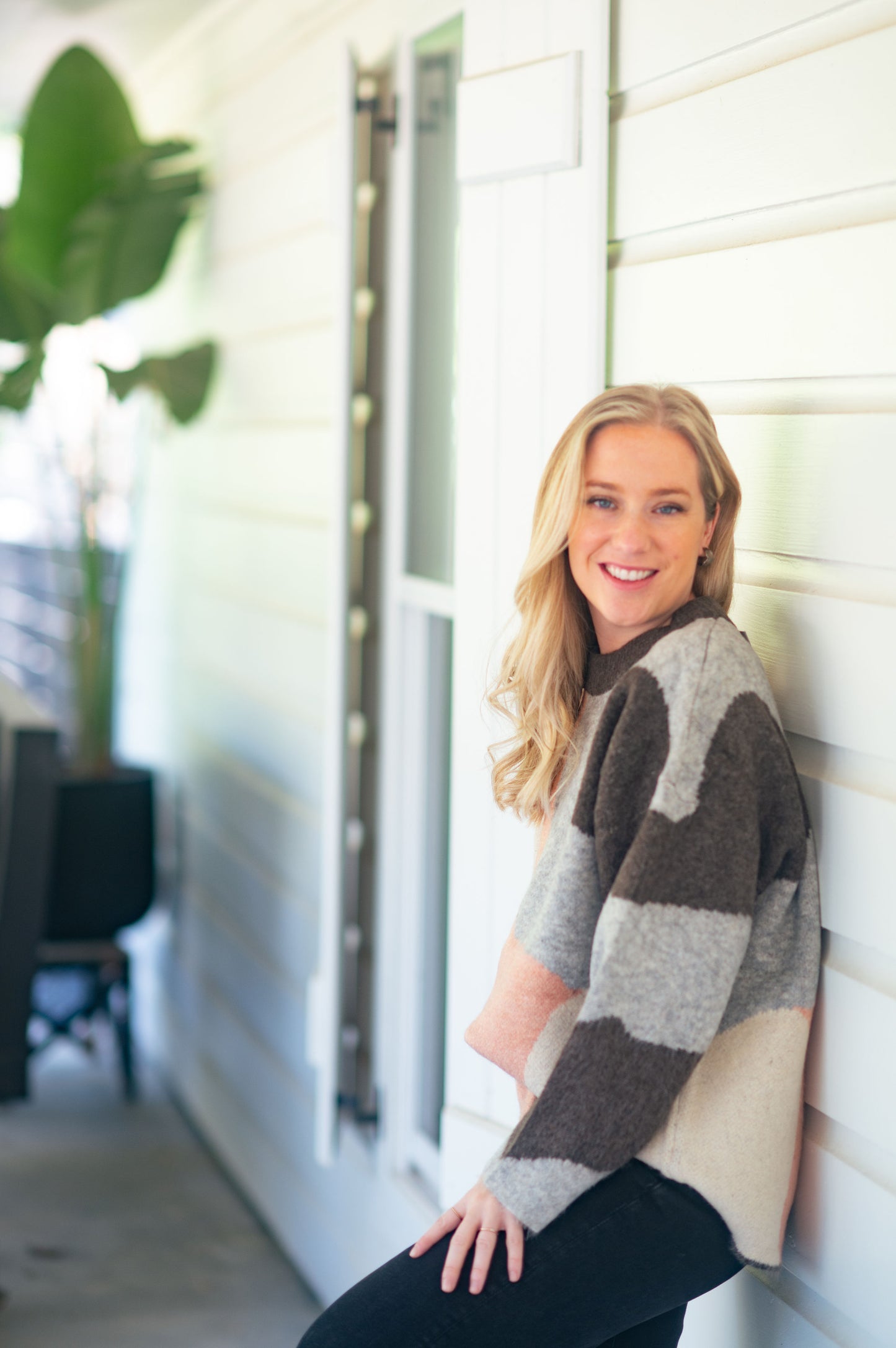 Slouchy Color Block Sweater