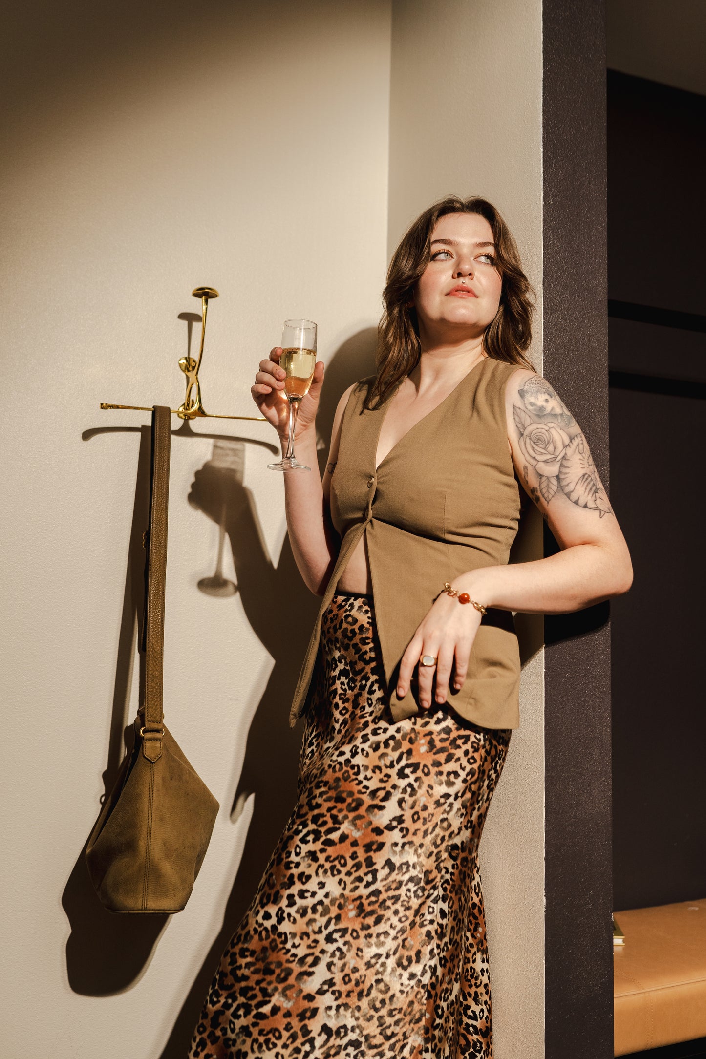 Leopard Slip Skirt