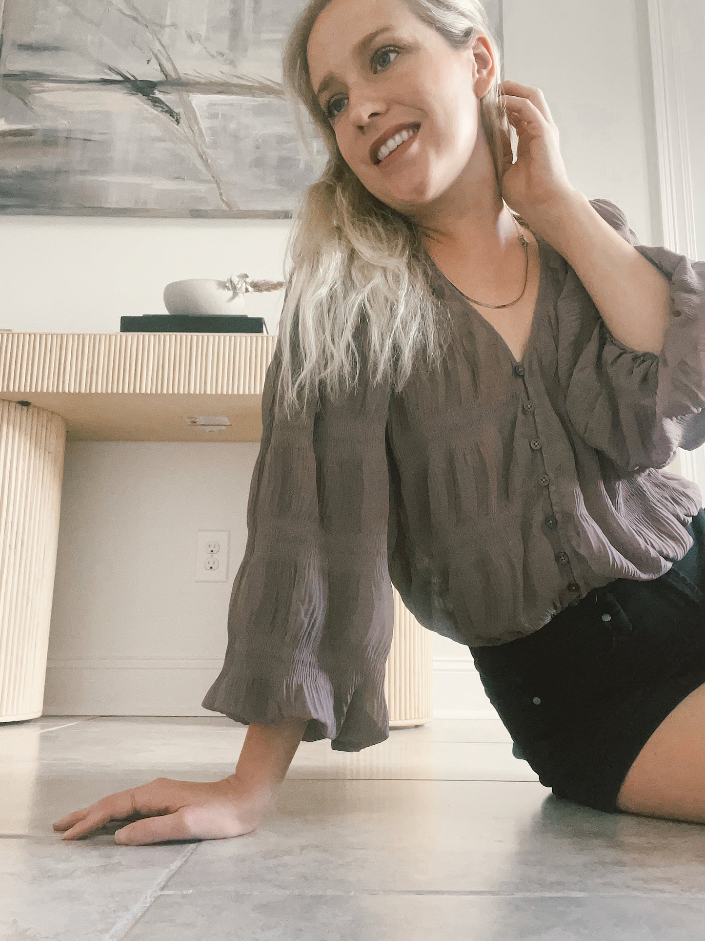 Bubble Sleeve Blouse