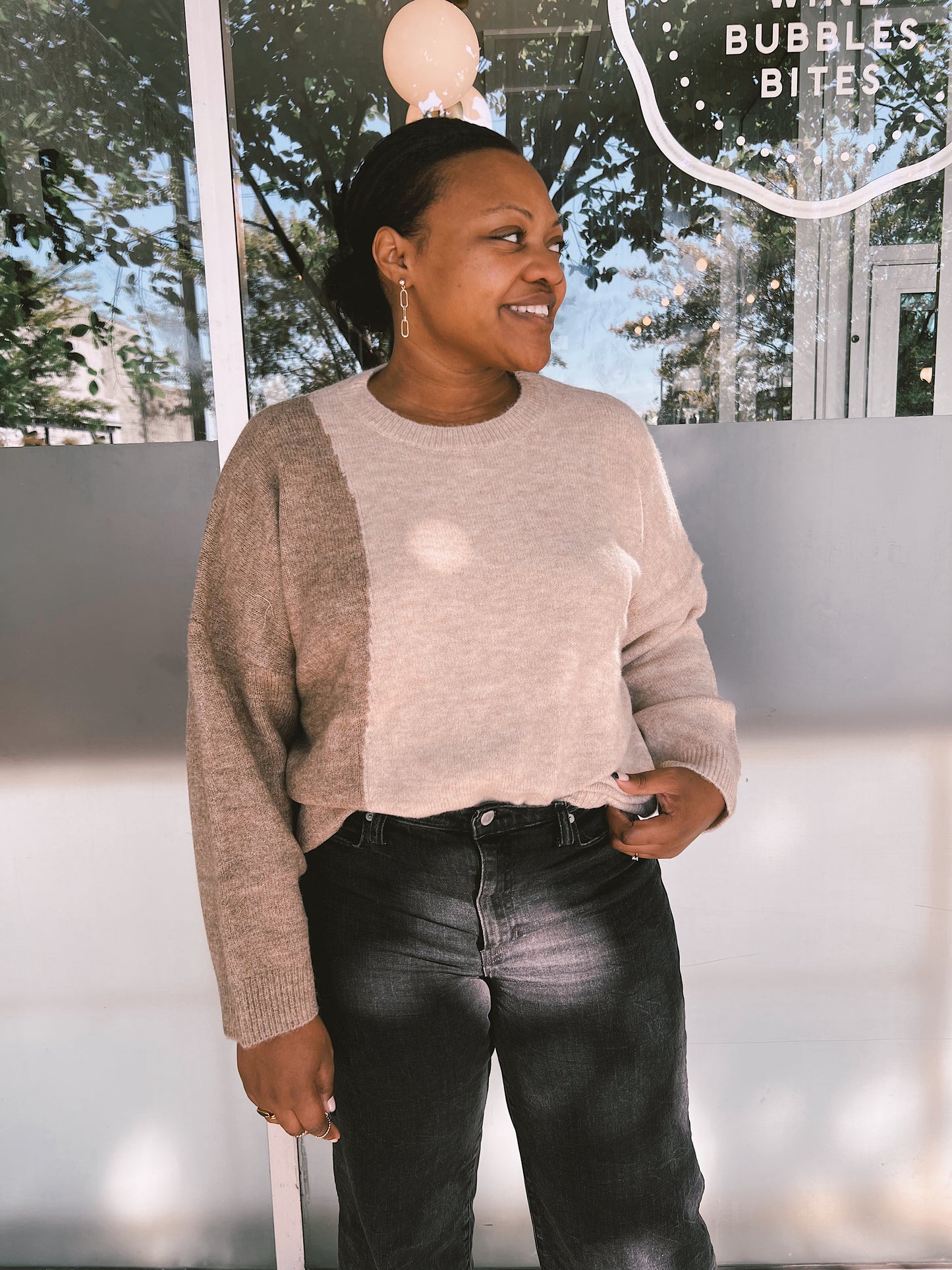 Two toned sweater