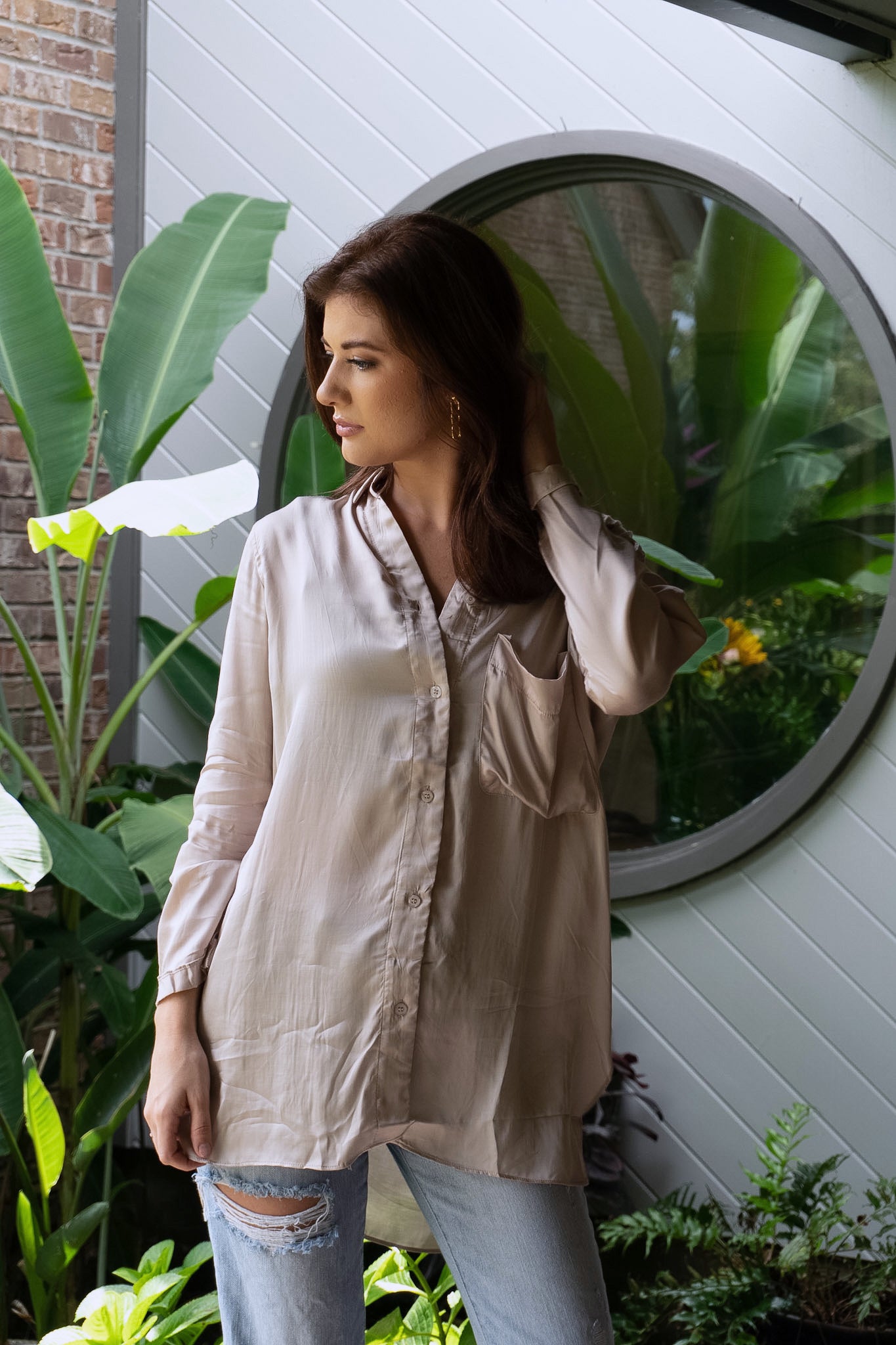Long Champagne Blouse