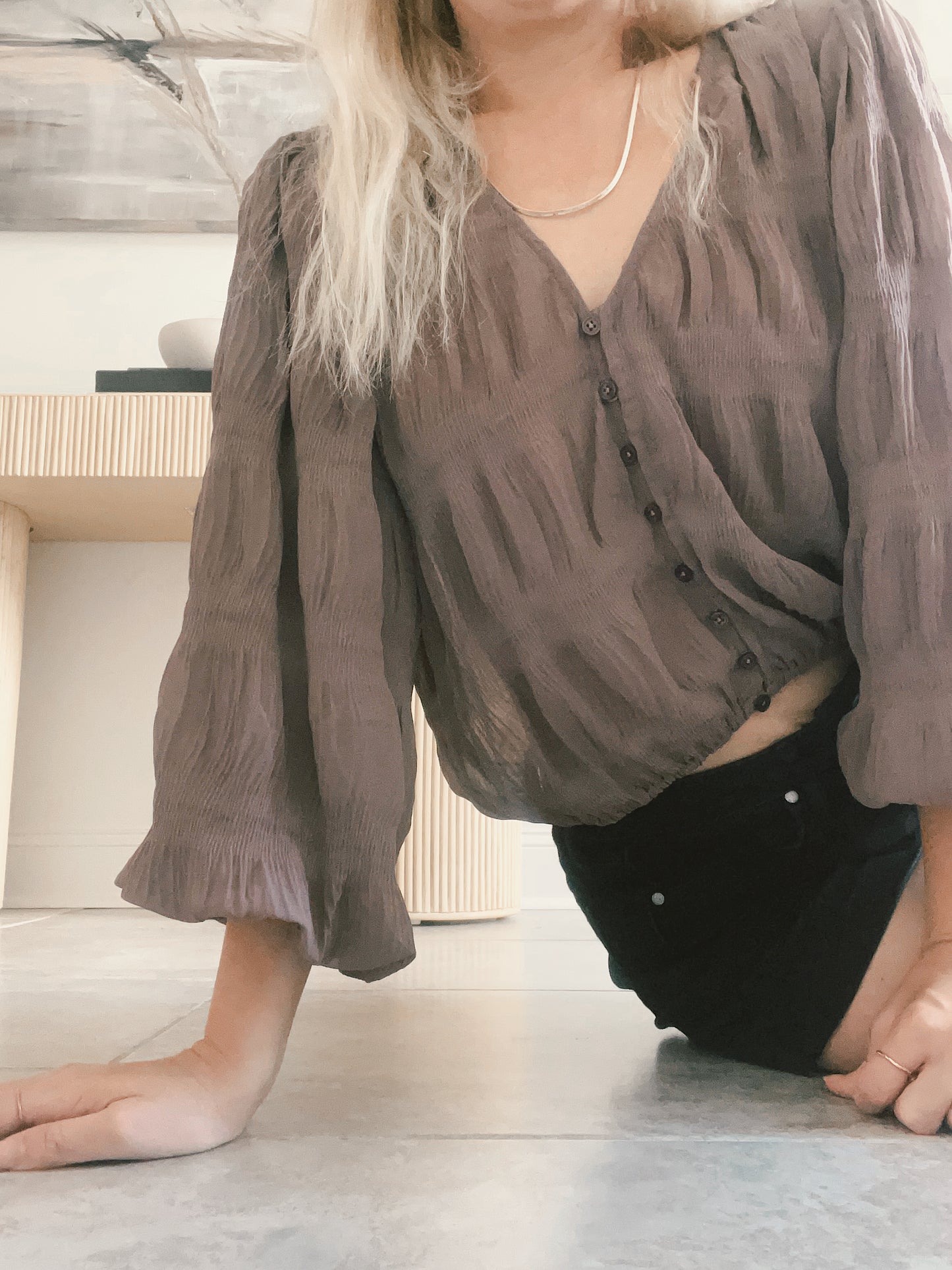 Bubble Sleeve Blouse