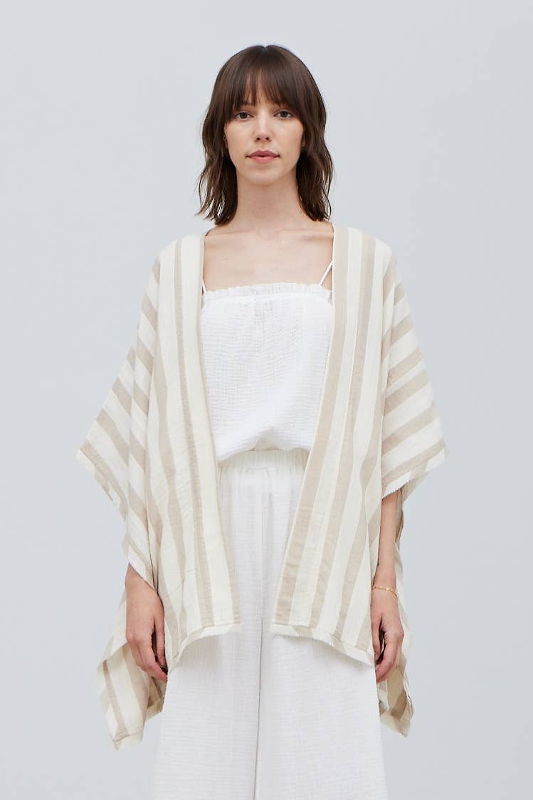 Natural Striped Kimono