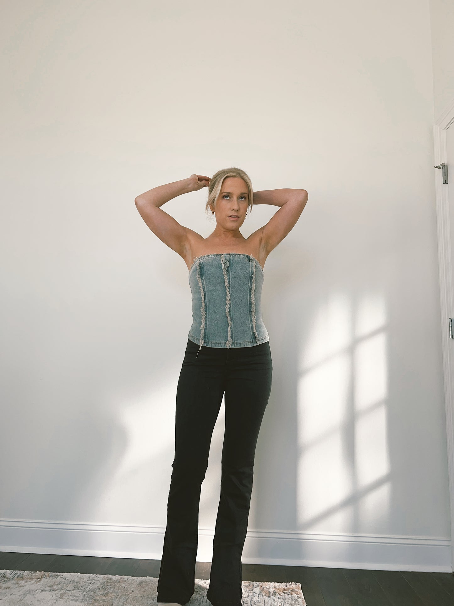 Fringed Denim Top