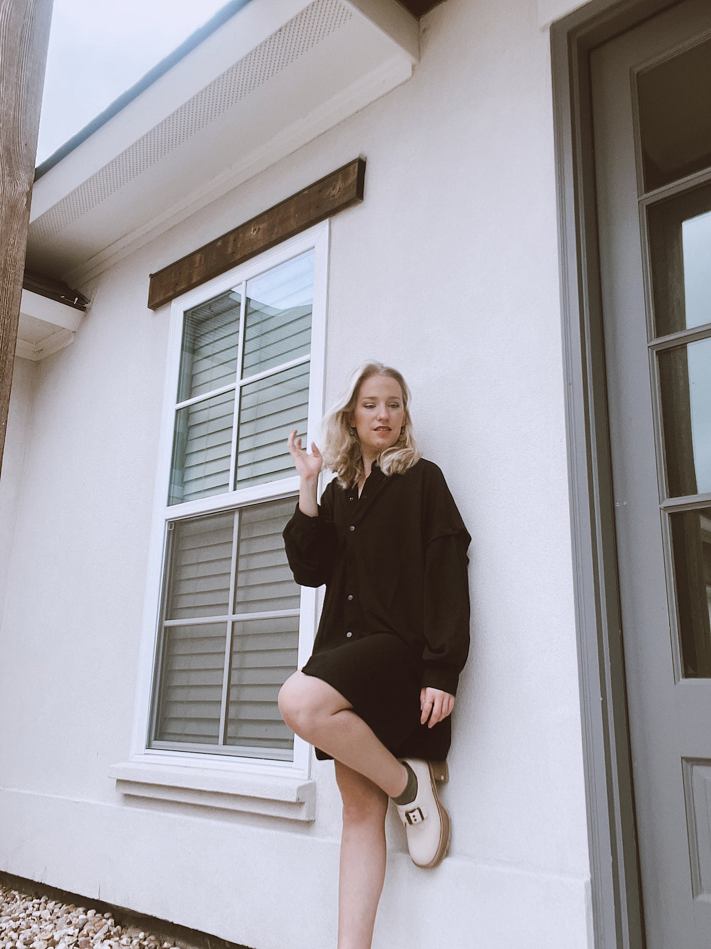 Shirt Dress with Detachable Sleeves