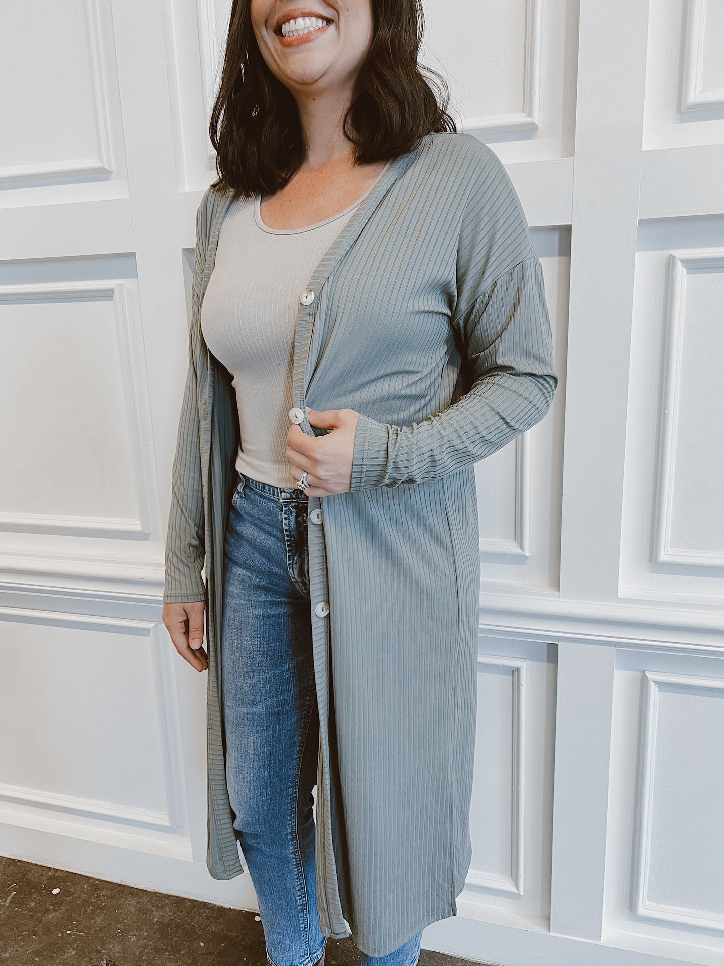 Onyx Ribbed Cardigan