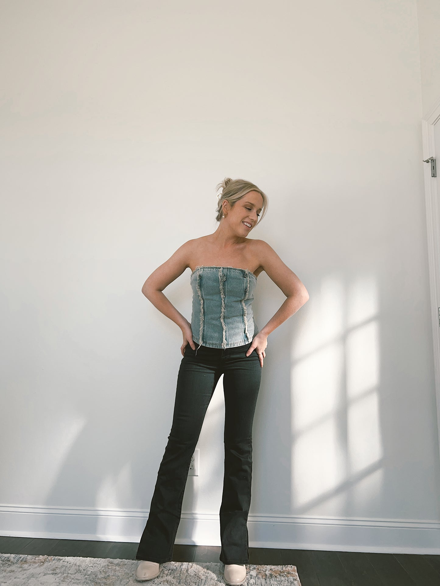 Fringed Denim Top