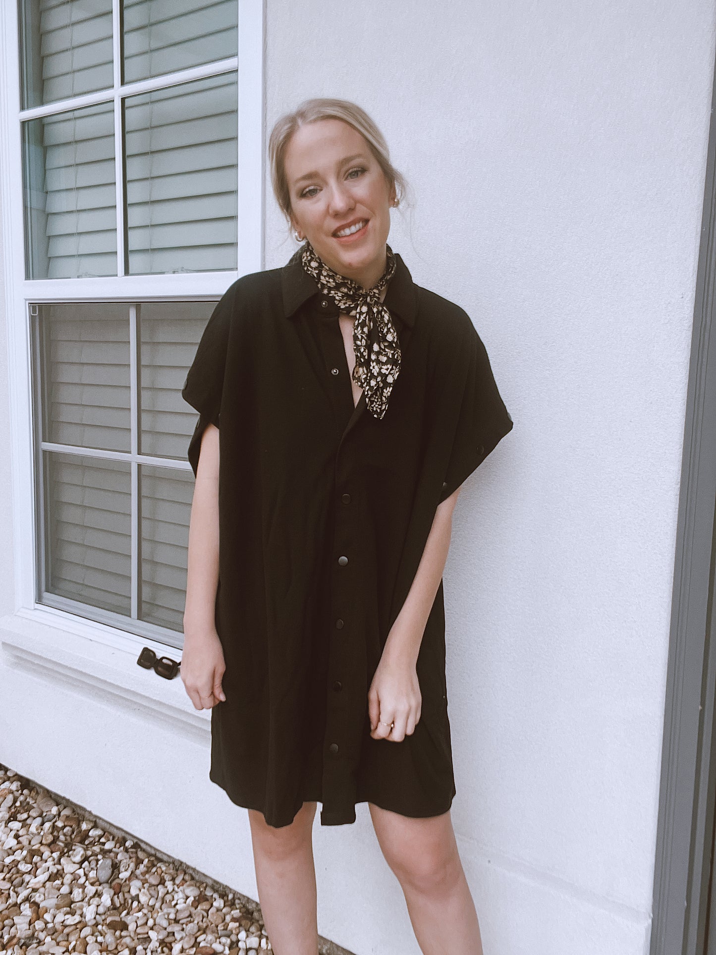 Shirt Dress with Detachable Sleeves