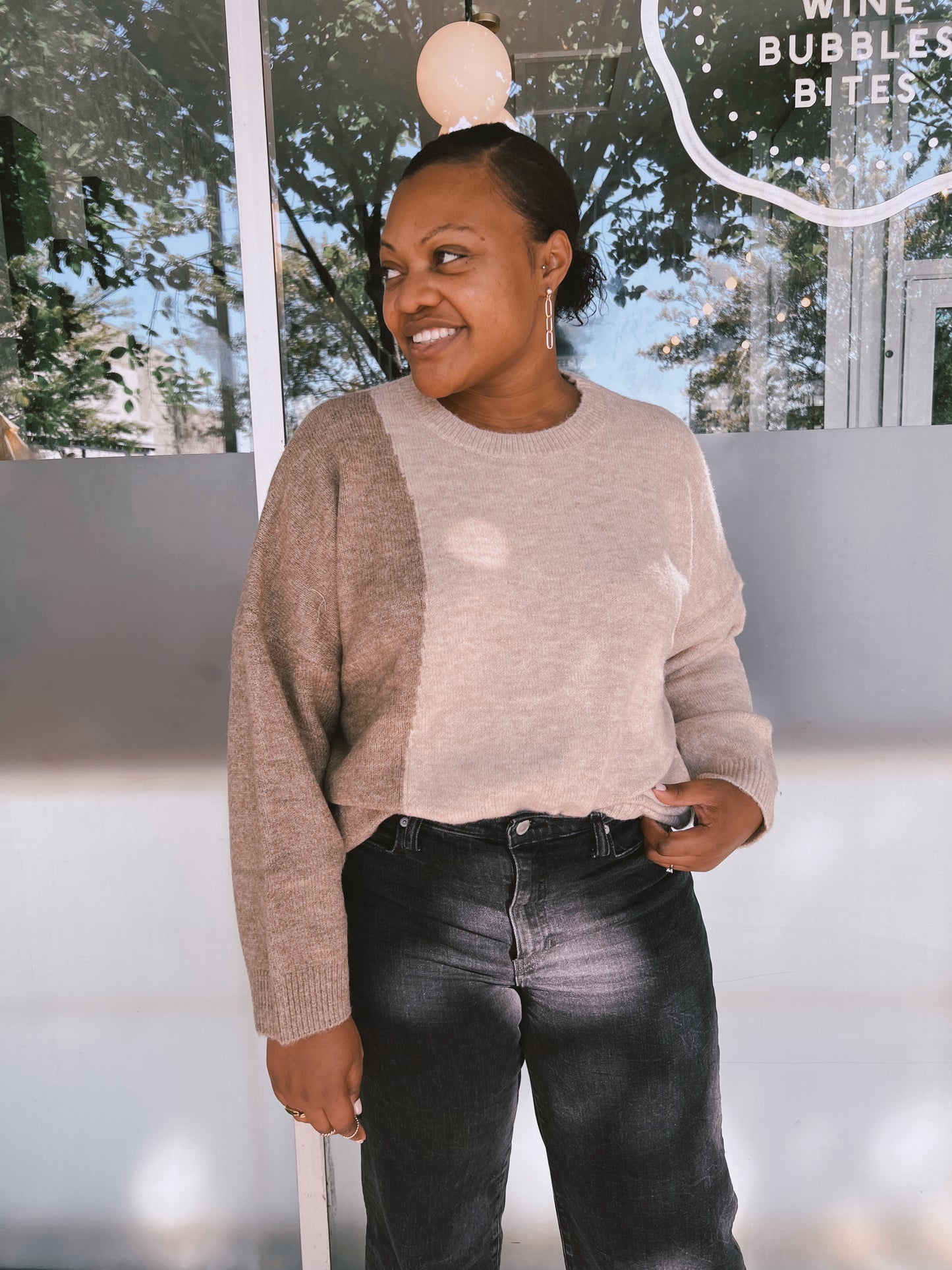 Two toned sweater