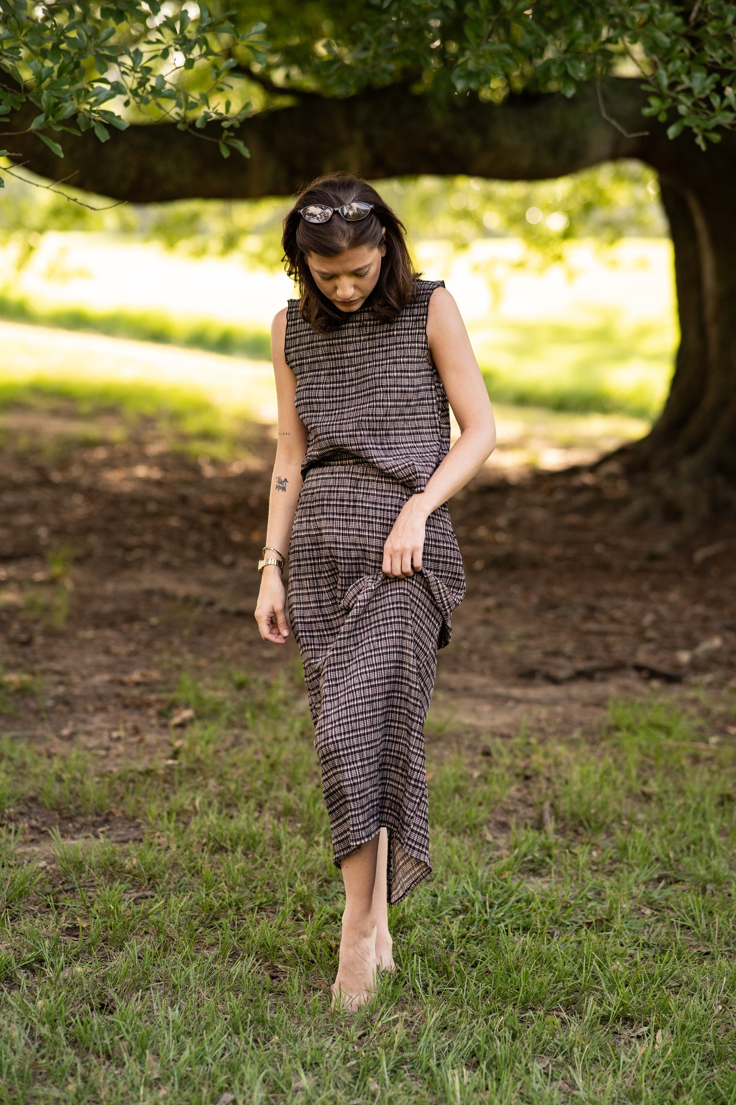 Plaid Crinkle Set - Top