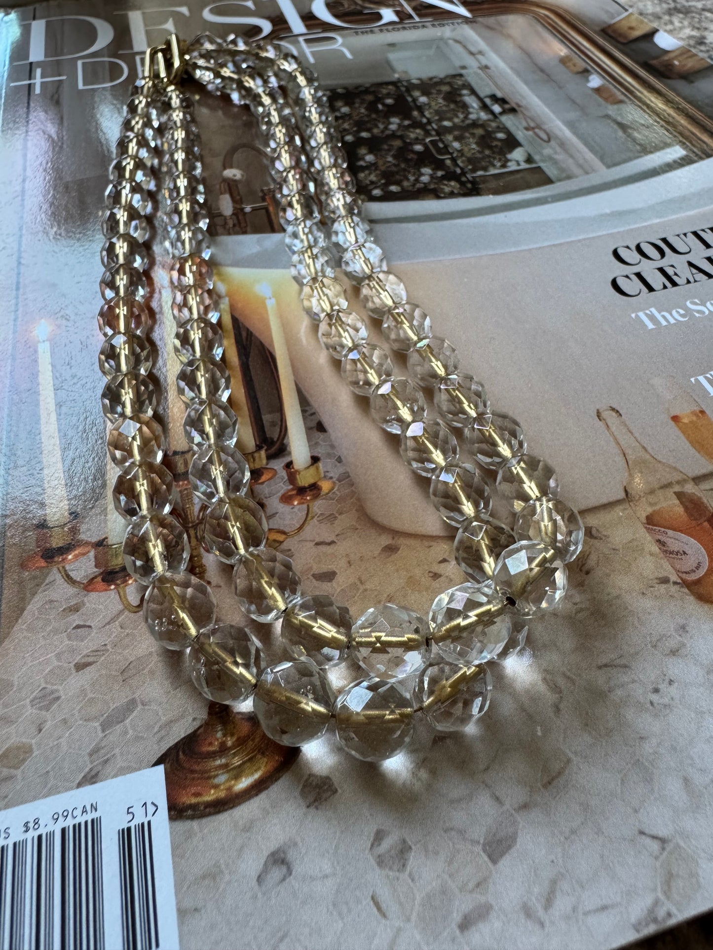 Clear Vintage Glass Necklace