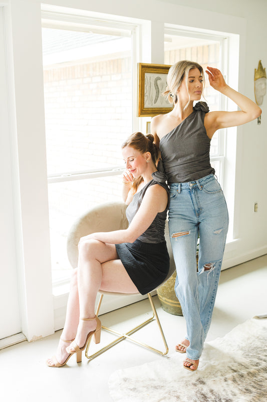Rosette One Shoulder Top